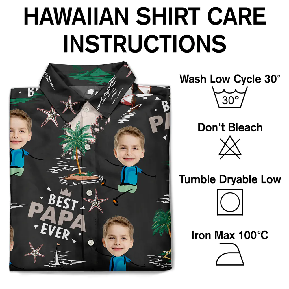 Custom Photo Best Dad Ever Palm Tree And Sailing - Personalized Hawaiian Shirt - Image 8