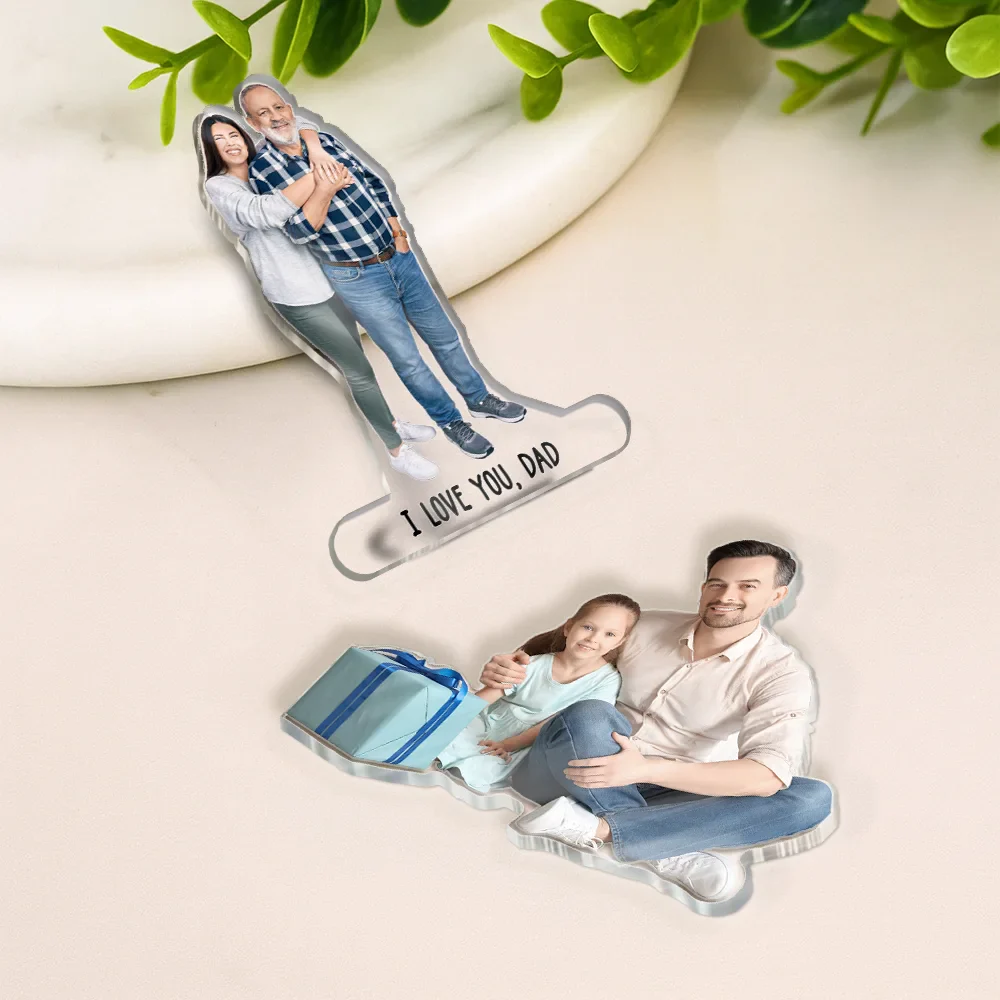 Custom Photo Best Dad Ever - Personalized Acrylic Fridge Magnet - Image 4