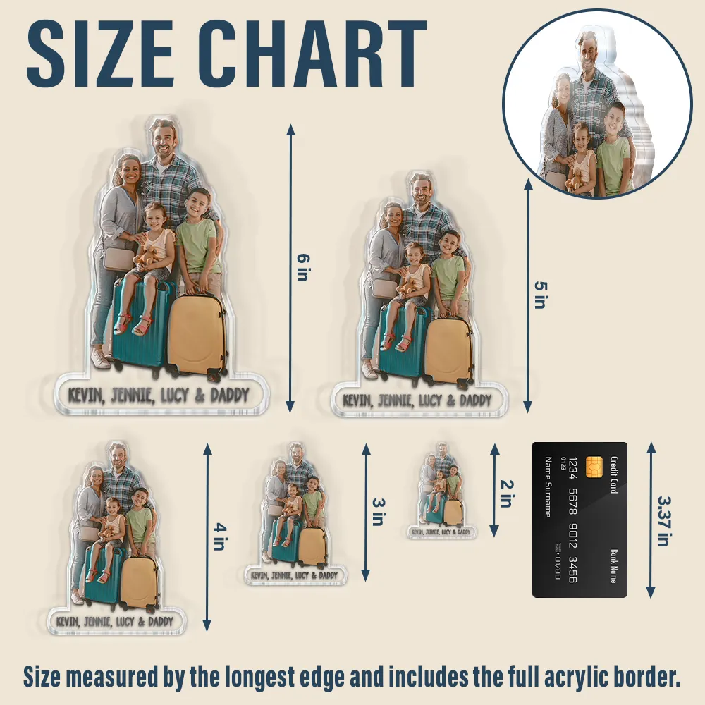Custom Photo Best Dad Ever - Personalized Acrylic Fridge Magnet - Image 6