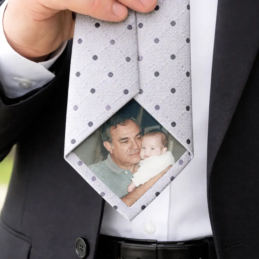 Custom Photo Best Dad Ever - Personalized Fabric Tie Patch - Image 5