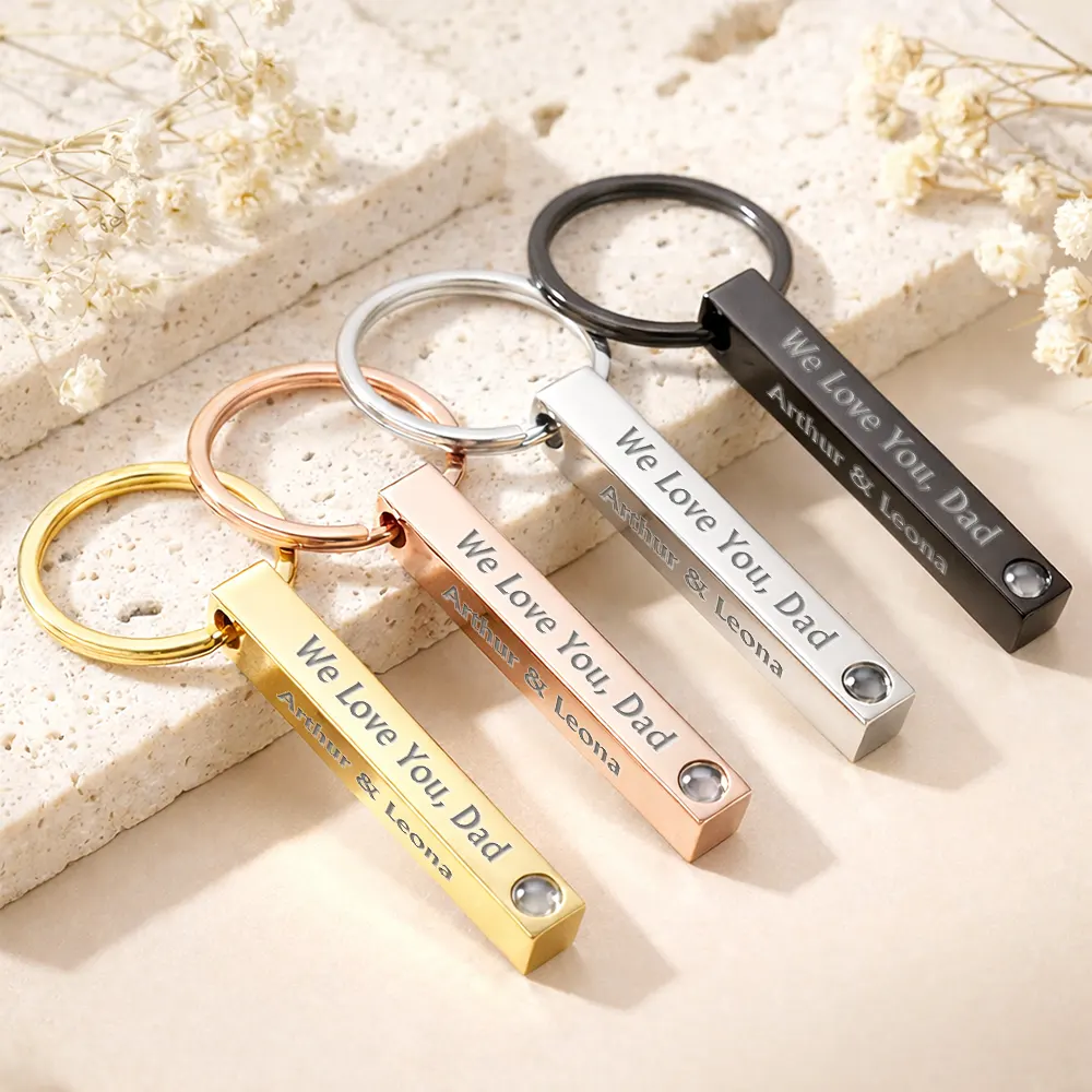 Custom Photo Best Dad Ever - Personalized Photo Projection Keychain - Image 2