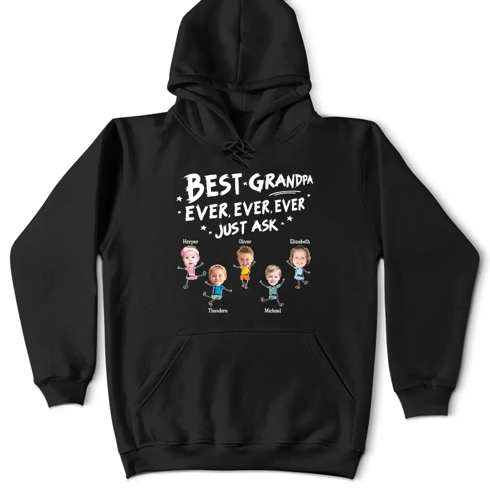 Custom Photo Best Dad Grandpa Ever Ever Ever Ever Just Ask - Personalized T Shirt - Image 7