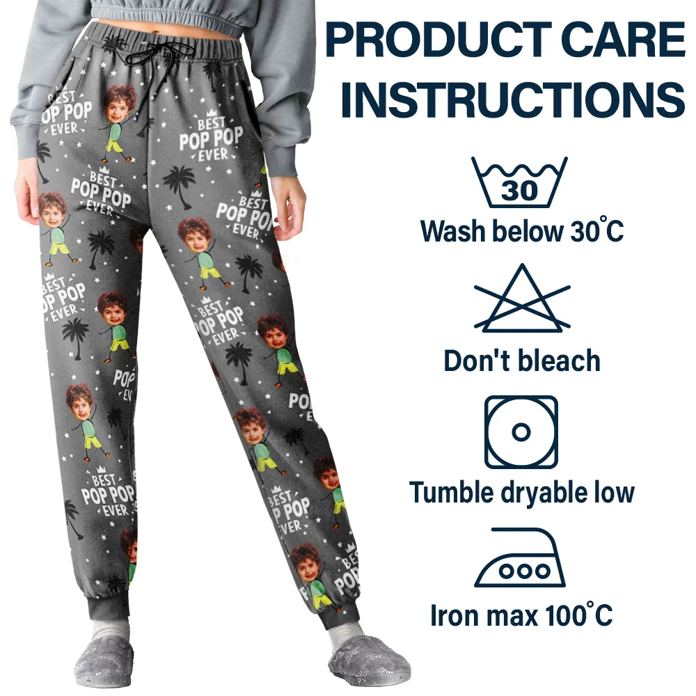 Custom Photo Best Dad Grandpa Ever - Personalized Pajama Pants - Image 6