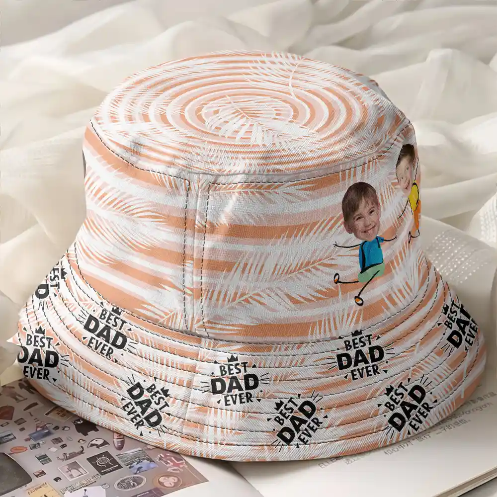 Custom Photo Best Dad Grandpa Ever - Personalized Bucket Hat - Image 3