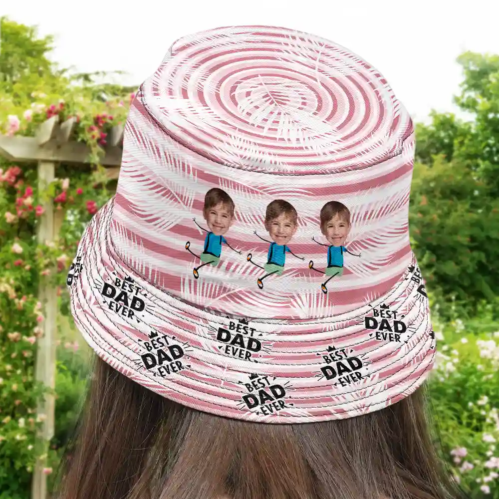 Custom Photo Best Dad Grandpa Ever - Personalized Bucket Hat - Image 5