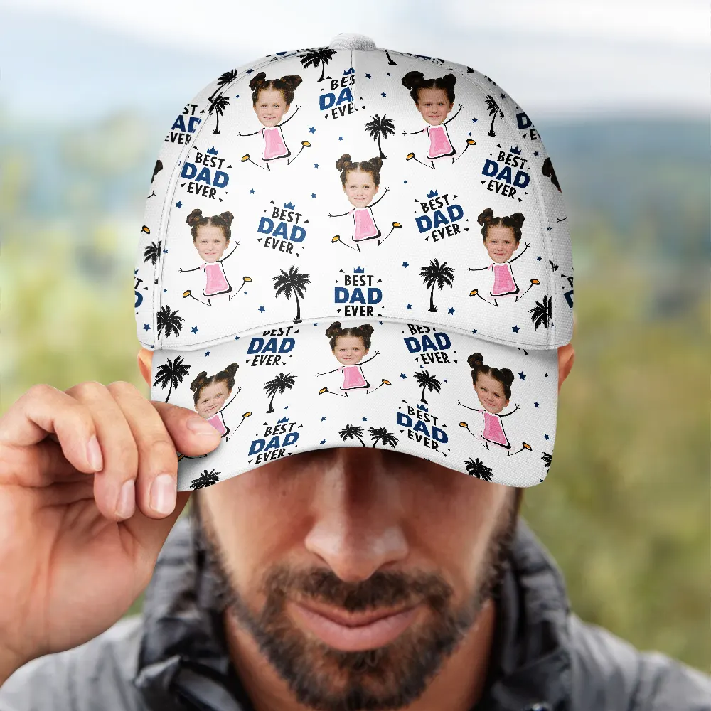 Custom Photo Best Dad Grandpa Ever - Personalized Classic Cap - Image 5
