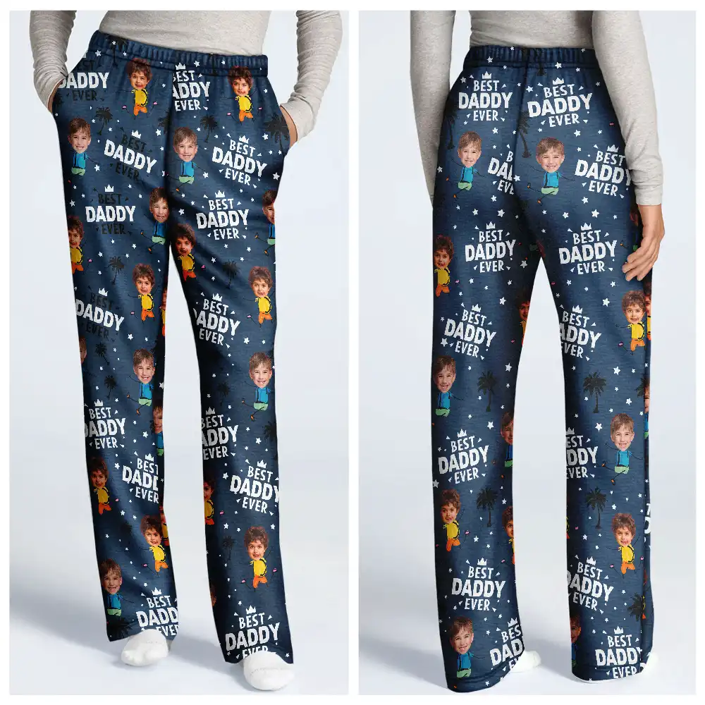 Custom Photo Best Dad Grandpa Ever - Personalized Loungewear Set - Image 4