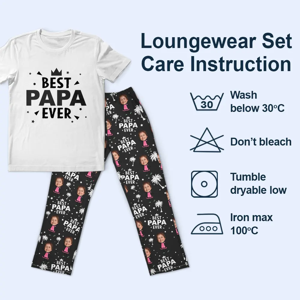 Custom Photo Best Dad Grandpa Ever - Personalized Loungewear Set - Image 7