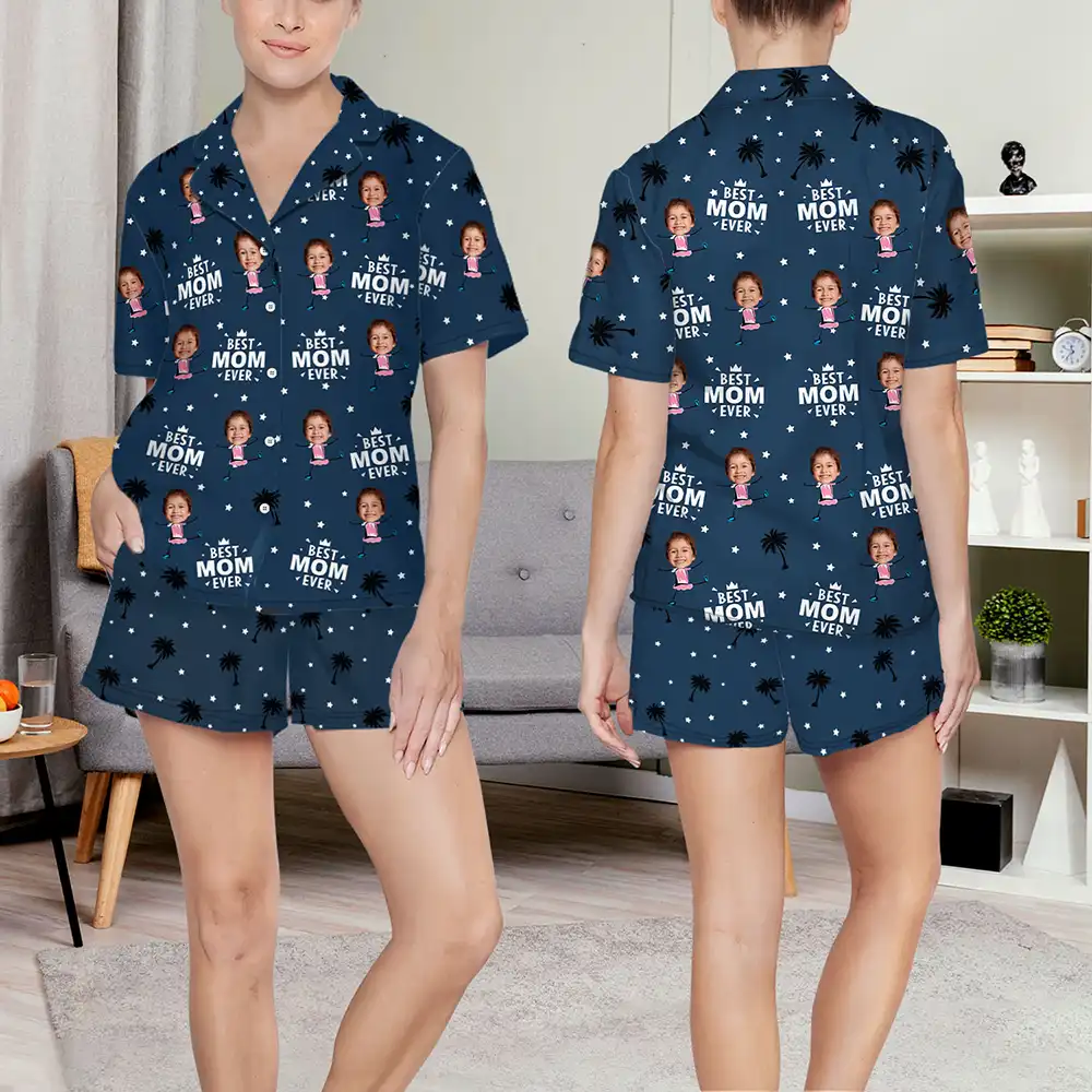 Custom Photo Best Dad Grandpa Ever - Personalized Short Pajamas Set - Image 6