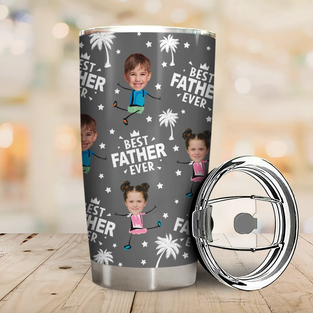 Custom Photo Best Dad Grandpa Ever - Personalized Tumbler - Image 3