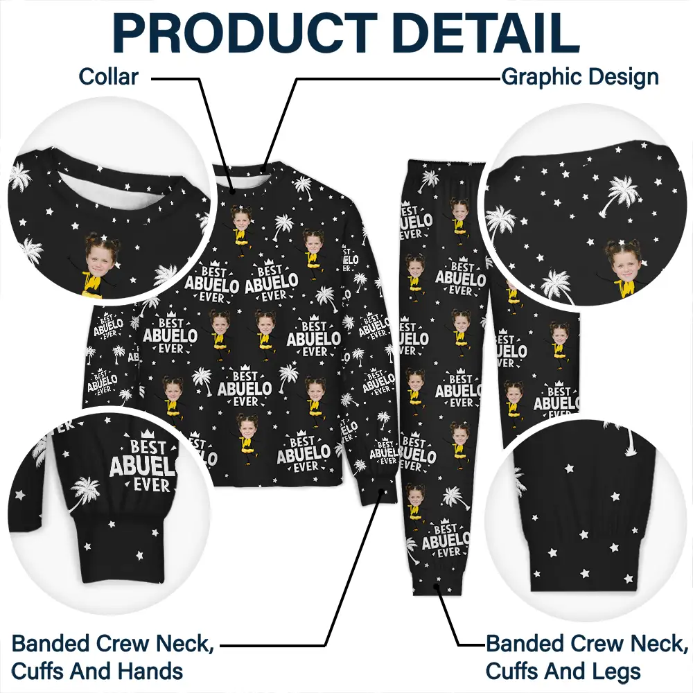 Custom Photo Best Dad Grandpa Ever - Personalized Unisex Pajamas Set - Image 6