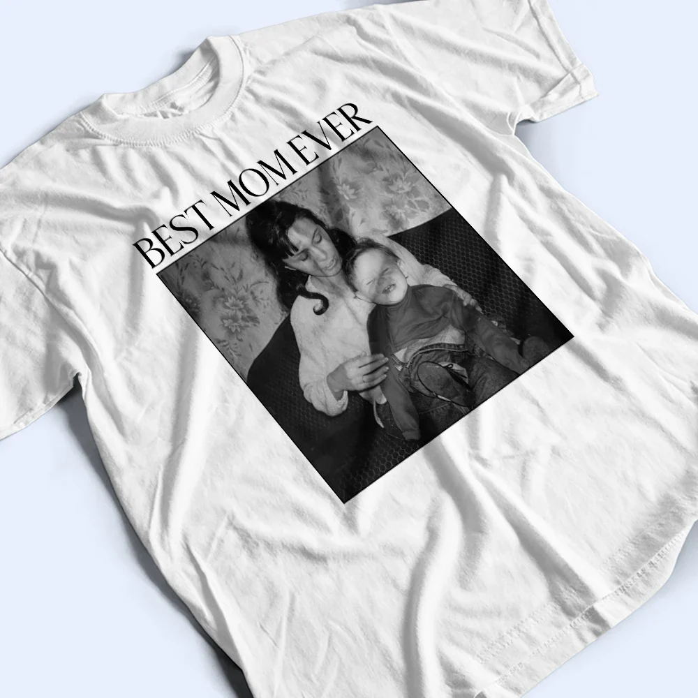 Custom Photo Best Dad Mom Ever Vintage - Personalized T Shirt - Image 3