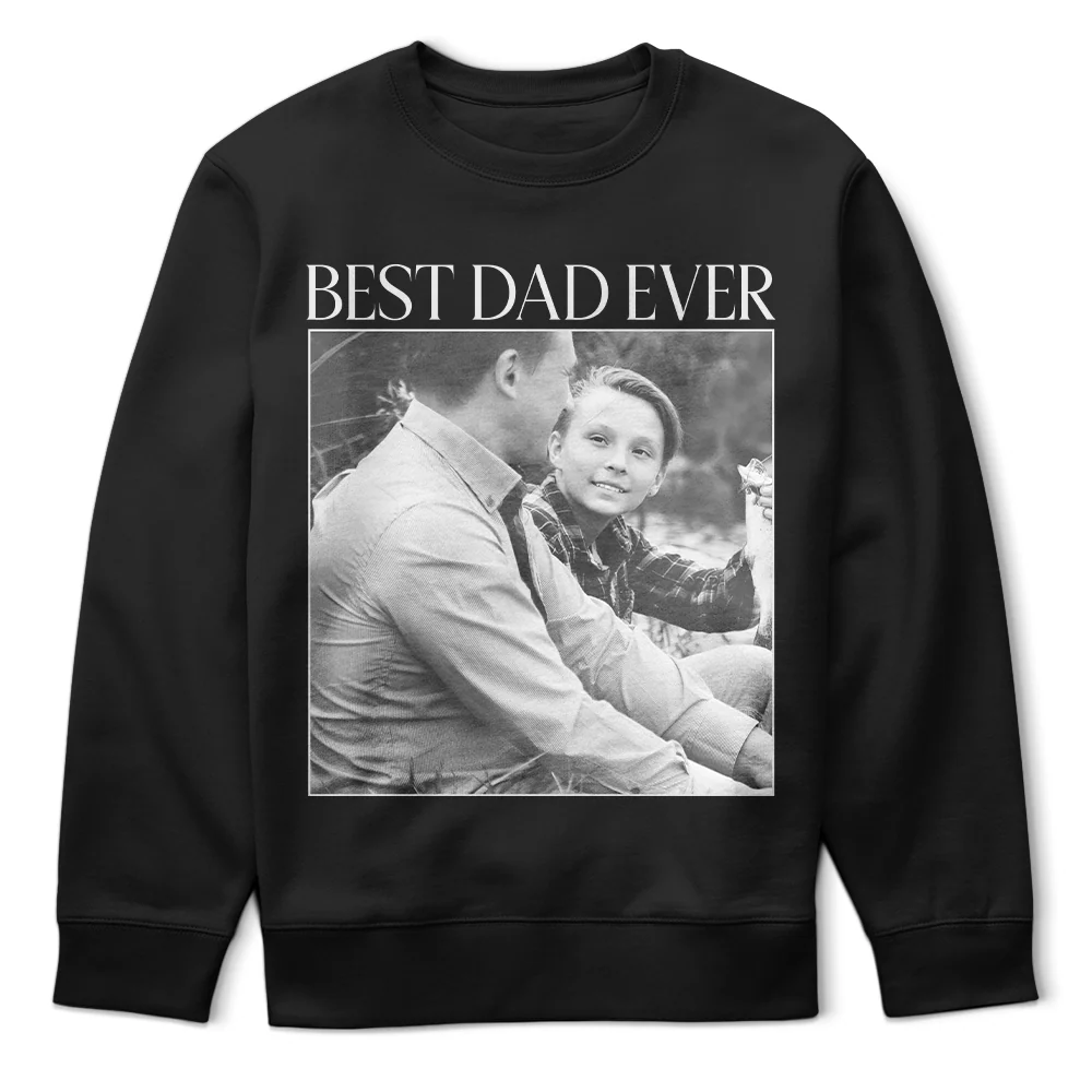 Custom Photo Best Dad Mom Ever Vintage - Personalized T Shirt - Image 5