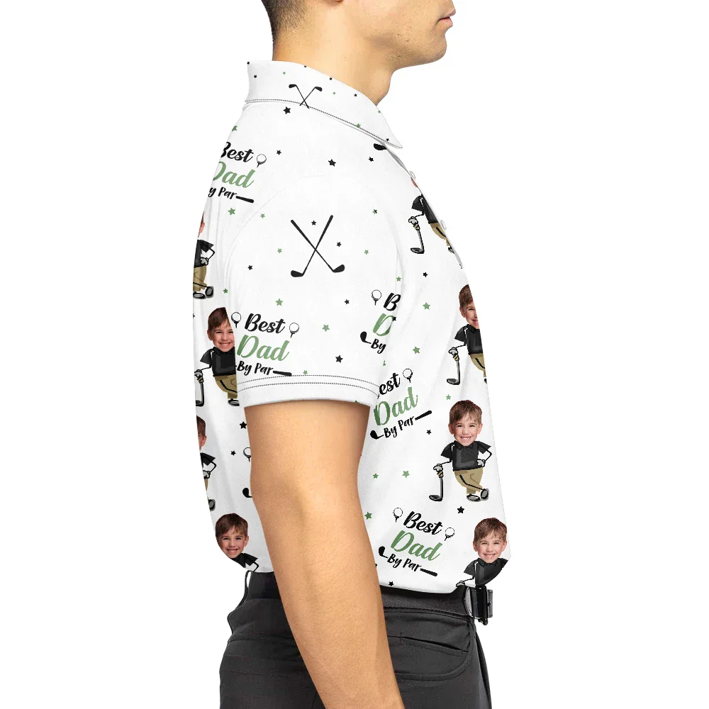 Custom Photo Best Dad Papa By Par - Personalized Polo Shirt - Image 7