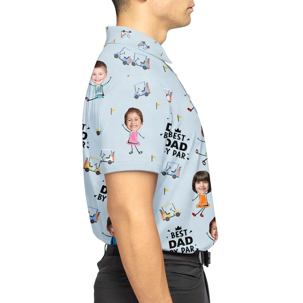 Custom Photo Best Daddy By Par Funny Golf Lover - Personalized Polo Shirt - Image 7