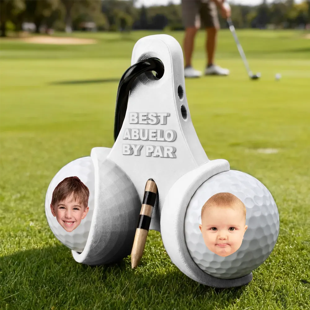 Custom Photo Best Daddy By Par - Personalized 3D Printed Golf Ball Tee Holder - Image 3