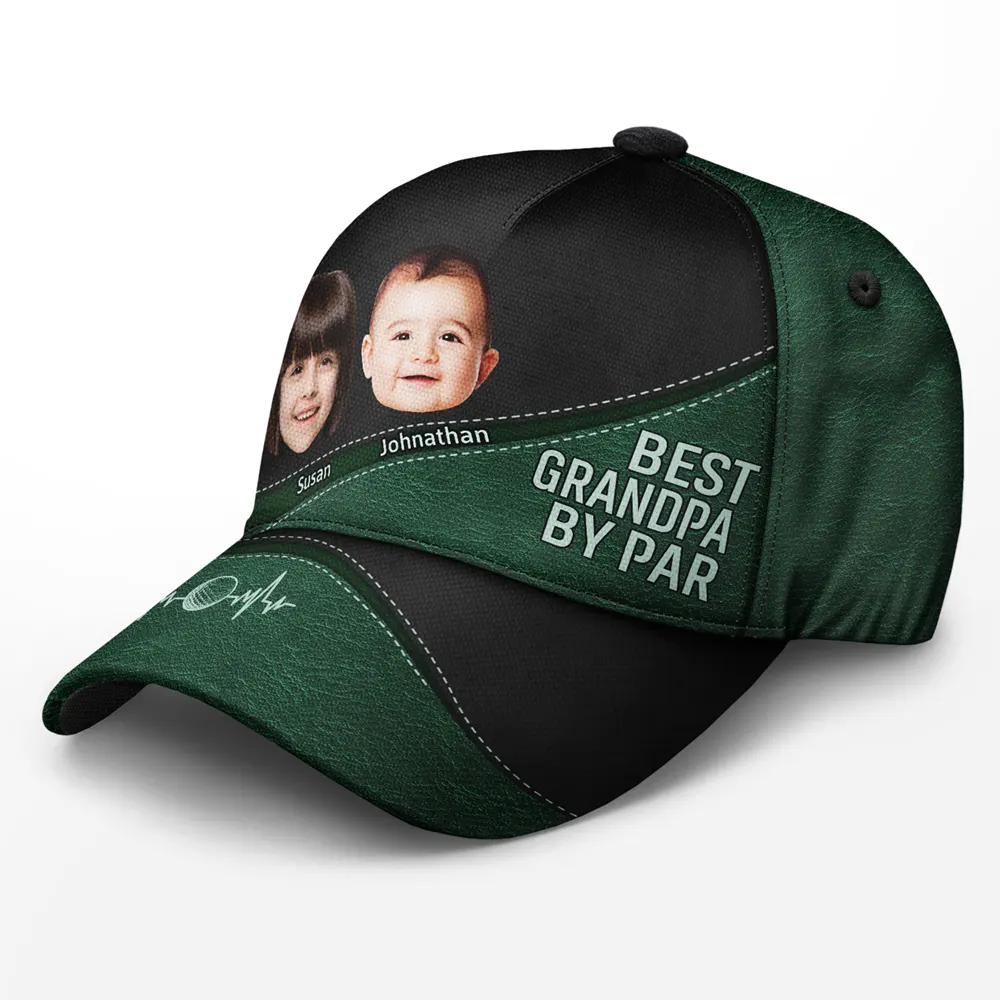 Custom Photo Best Daddy By Par - Personalized Classic Cap - Image 3
