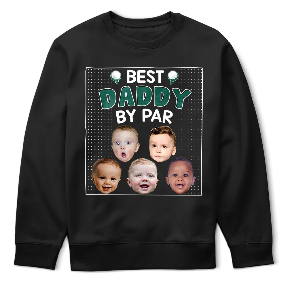 Custom Photo Best Daddy By Par - Personalized T Shirt - Image 6