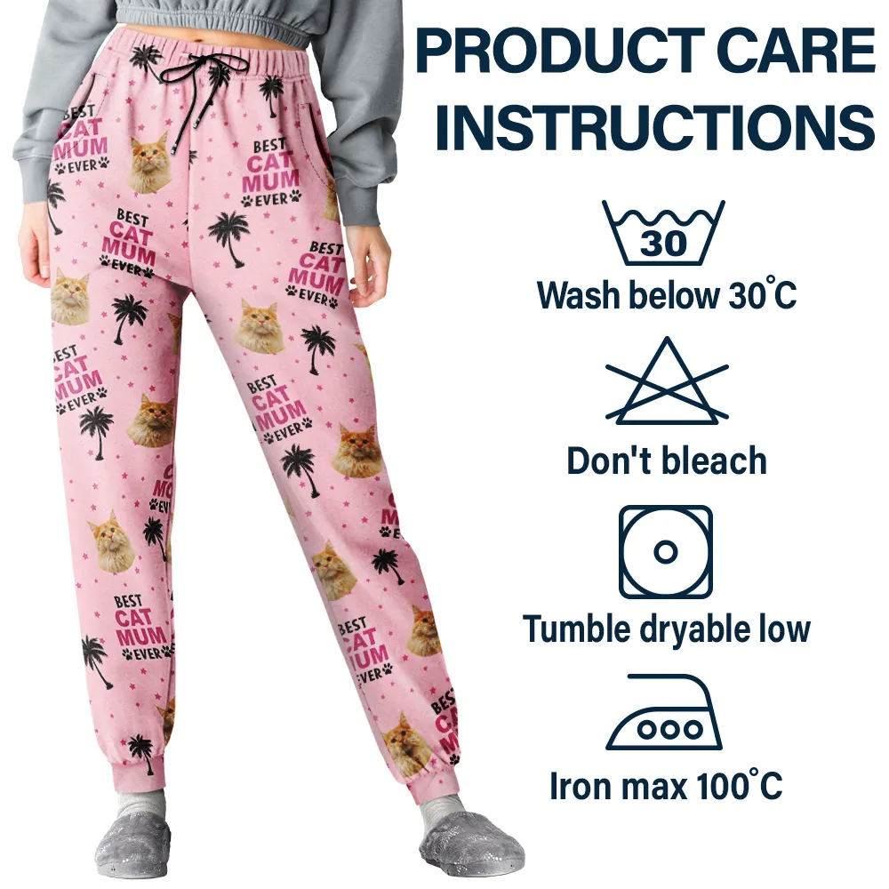 Custom Photo Best Dog Cat Dad Mom Ever - Personalised Pyjama Bottoms - Image 6