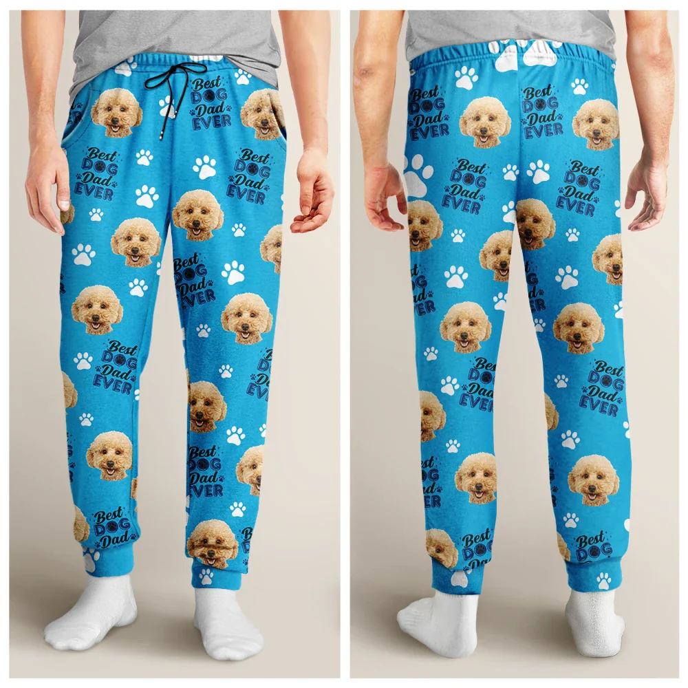 Custom Photo Best Dog Dad Dog Mom - Personalized Pajama Pants - Image 8
