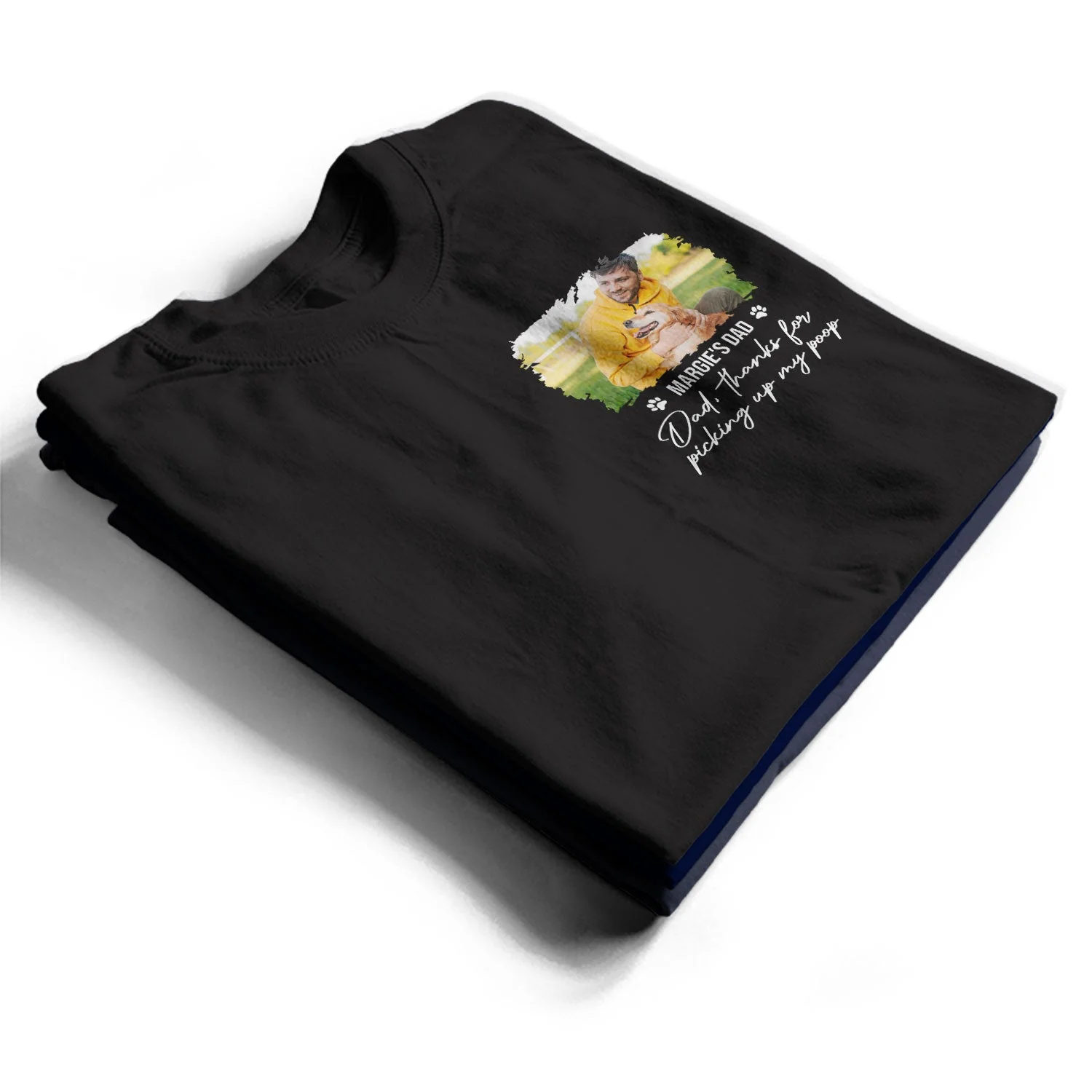 Custom Photo Best Dog Dad Ever - Gift For Dog Lovers - Personalized Custom T Shirt - Image 2