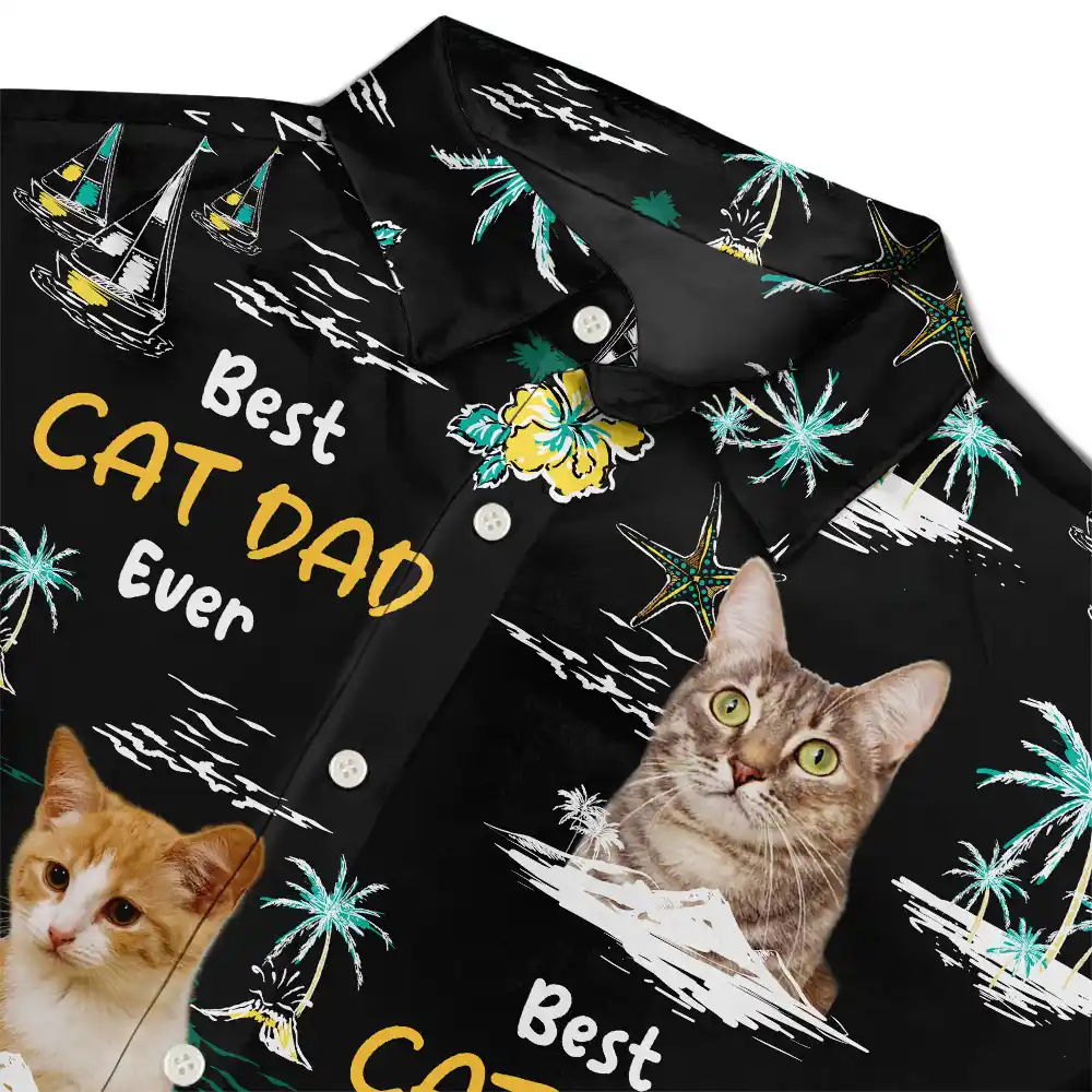 Custom Photo Best Dog Dad Ever Tropical Island - Personalized Hawaiian Shirt - Image 5
