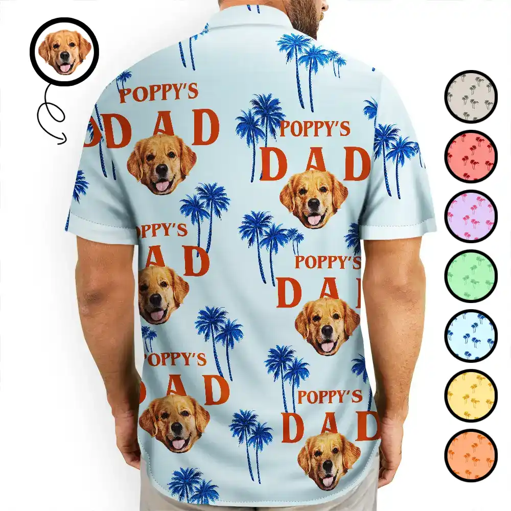 Custom Photo Best Dog Dad - Personalized Hawaiian Shirt - Image 4