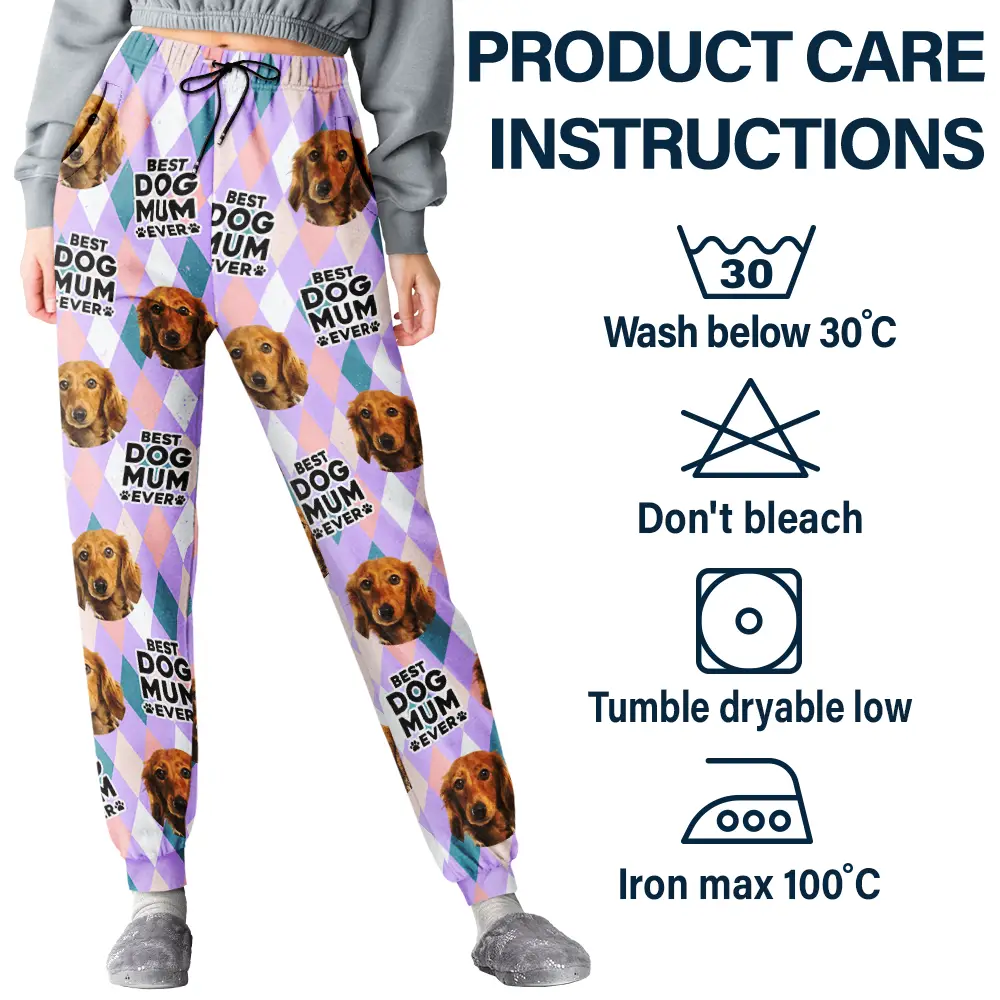 Custom Photo Best Dog Mom Cat Mom Ever - Personalized Pajama Pants - Image 6