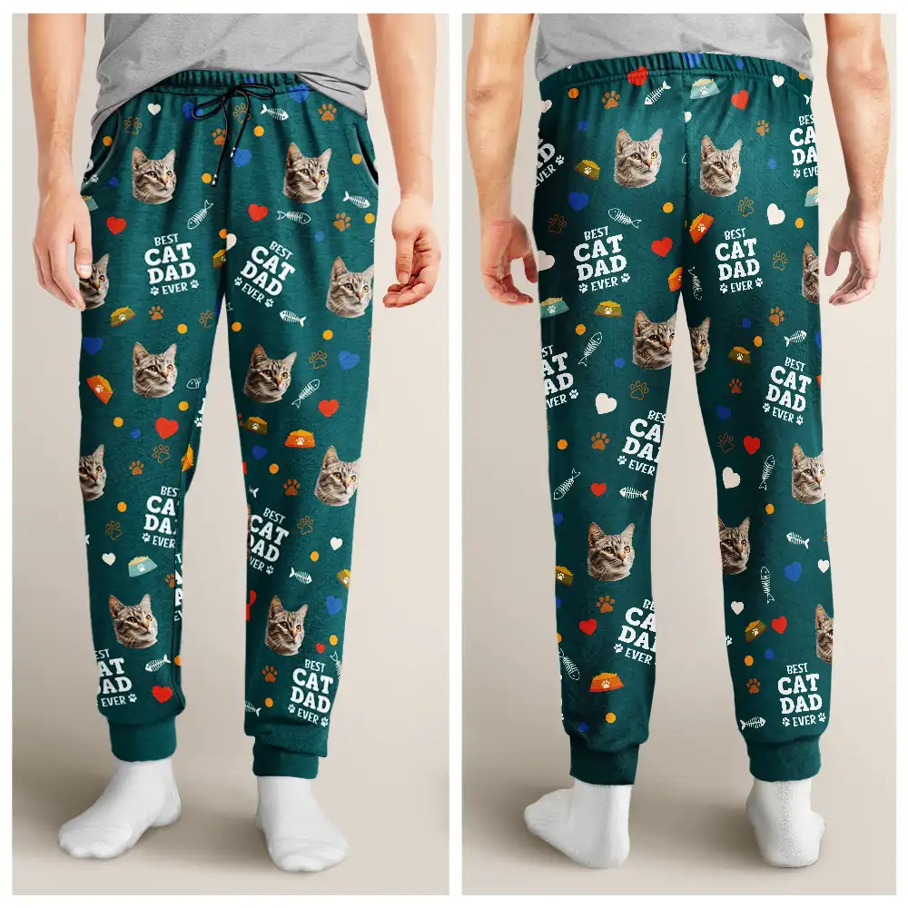 Custom Photo Best Dog Mom Dog Dad - Personalized Pajama Pants - Image 5