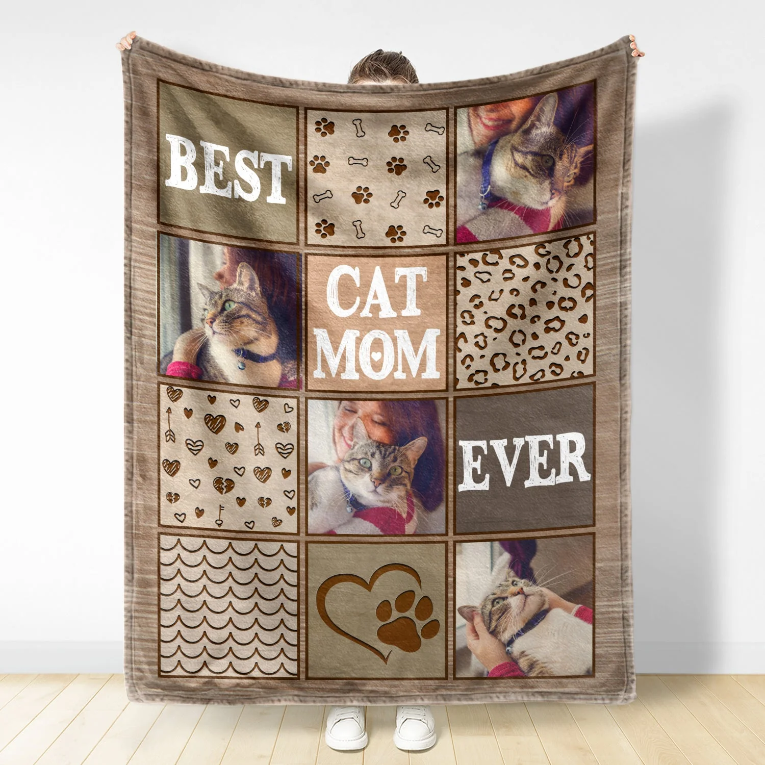 Custom Photo Best Dog Mom Ever - Gift For Pet Lovers - Personalized Fleece Blanket - Image 3