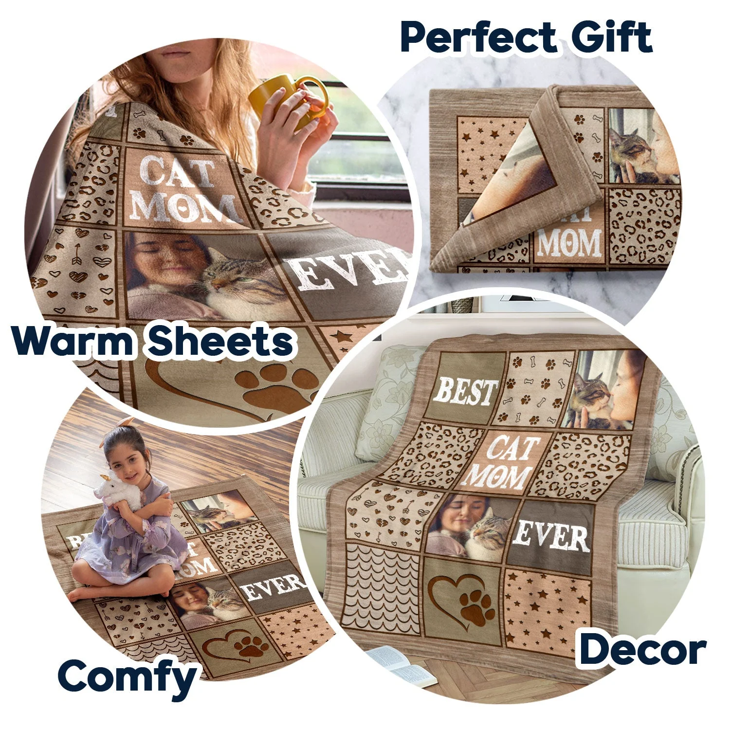 Custom Photo Best Dog Mom Ever - Gift For Pet Lovers - Personalized Fleece Blanket - Image 7