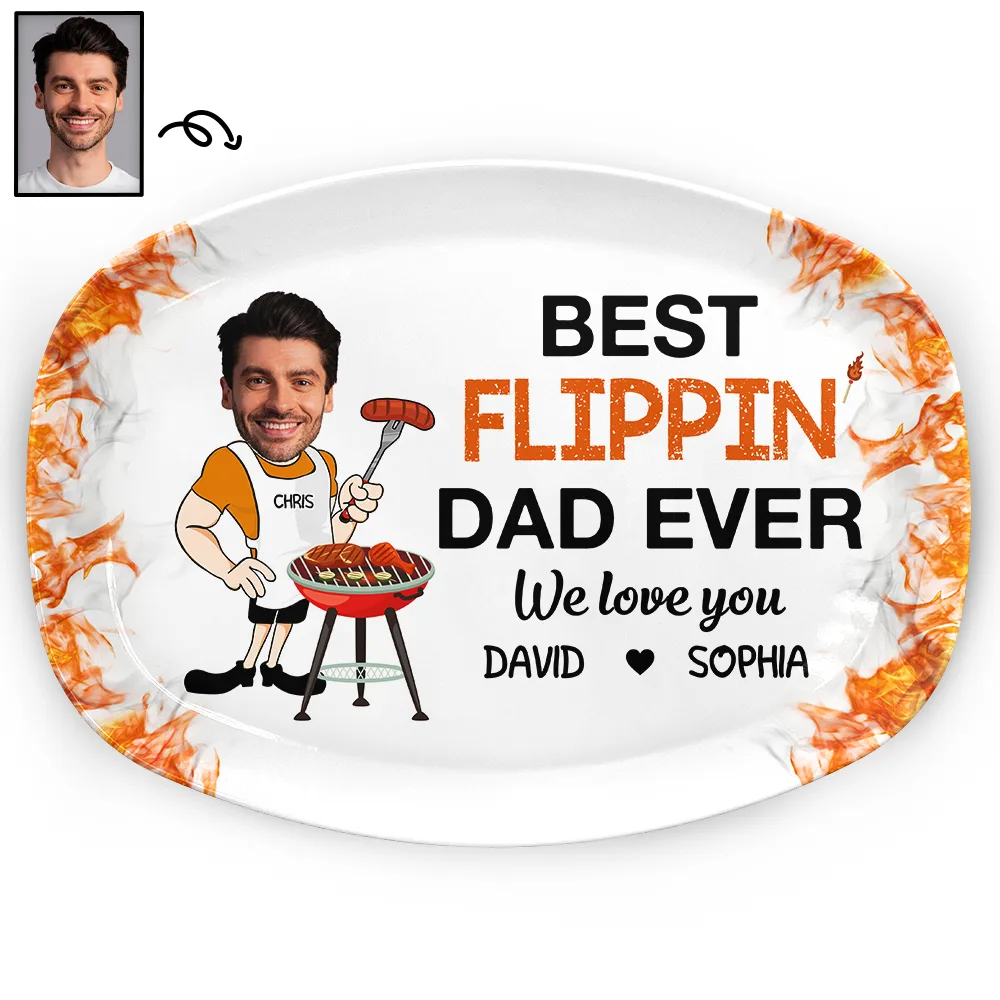 Custom Photo Best Flippin Dad Ever - Personalized Plate - Image 2