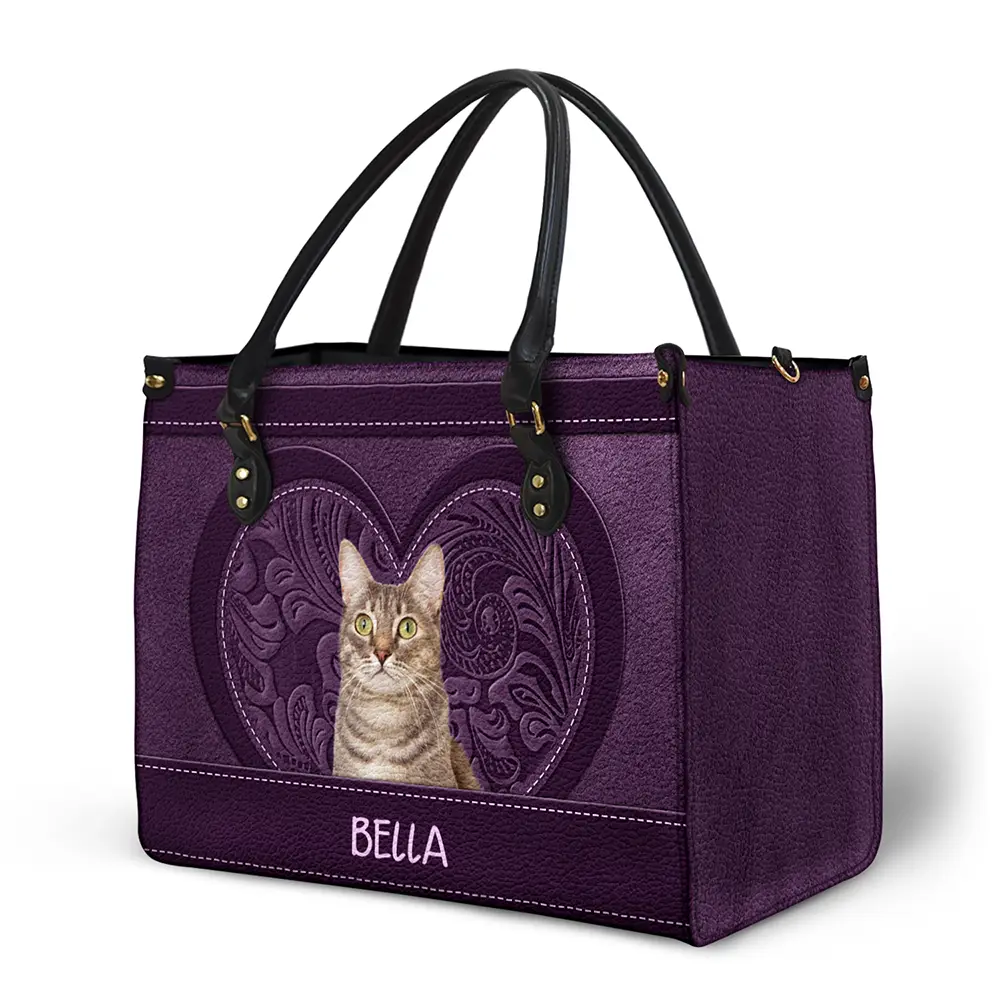 Custom Photo Best Friend For Life Dog Cat - Personalized Leather Bag - Image 3