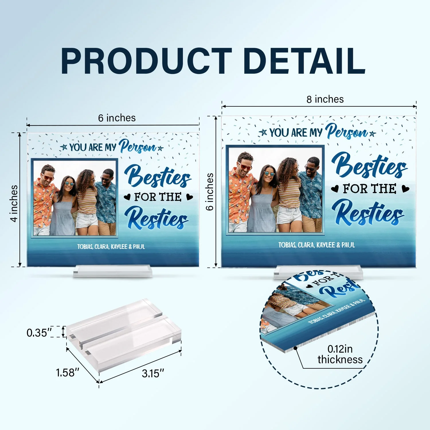 Custom Photo Best Friends Who We Have In Our Life That Matters - Gift For BFF - Personalized Custom Horizontal Rectangle Acrylic Plaque - Image 5