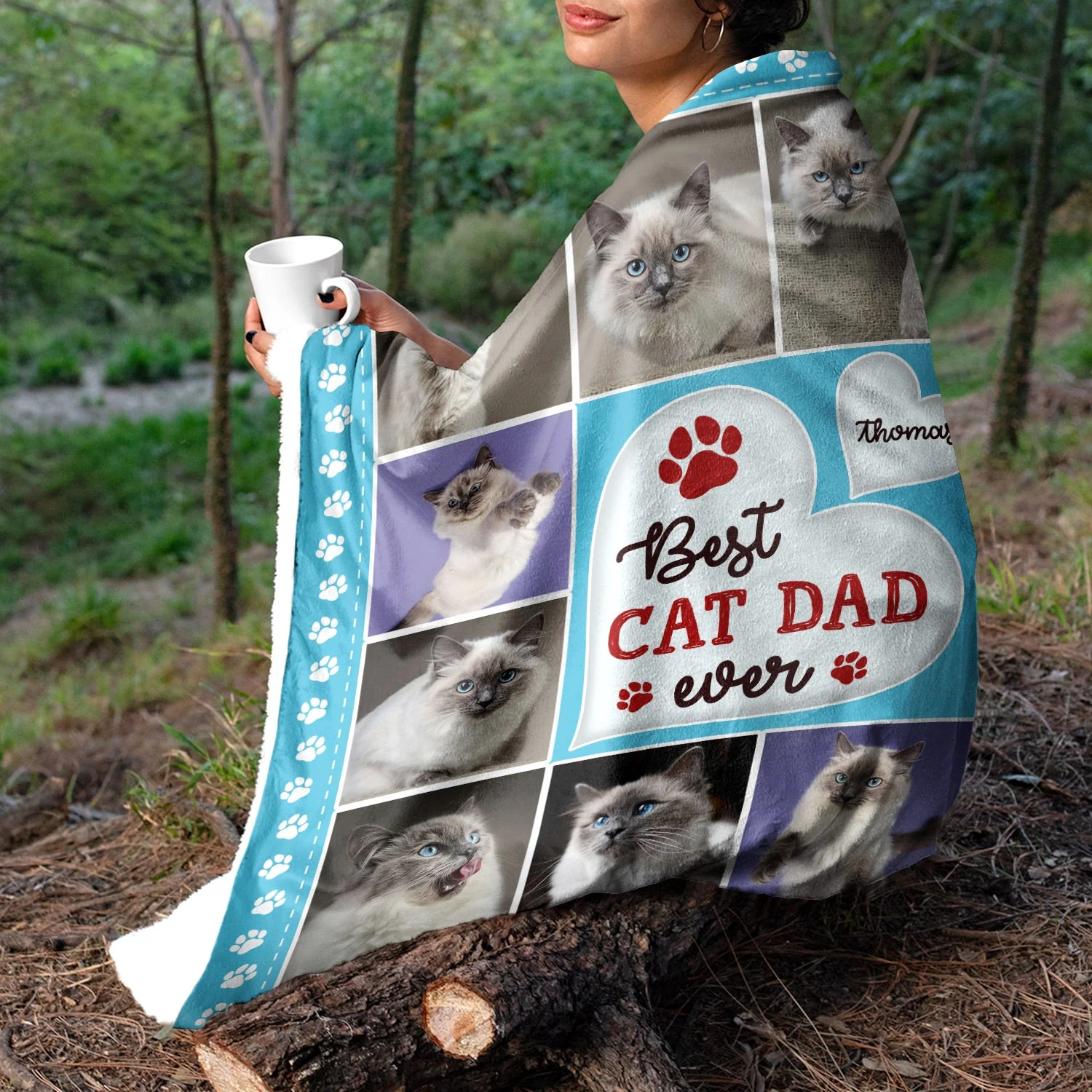 Custom Photo Best Fur Mom Dad Ever - Gift For Pet Lovers - Personalized Fleece Blanket, Sherpa Blanket - Image 5