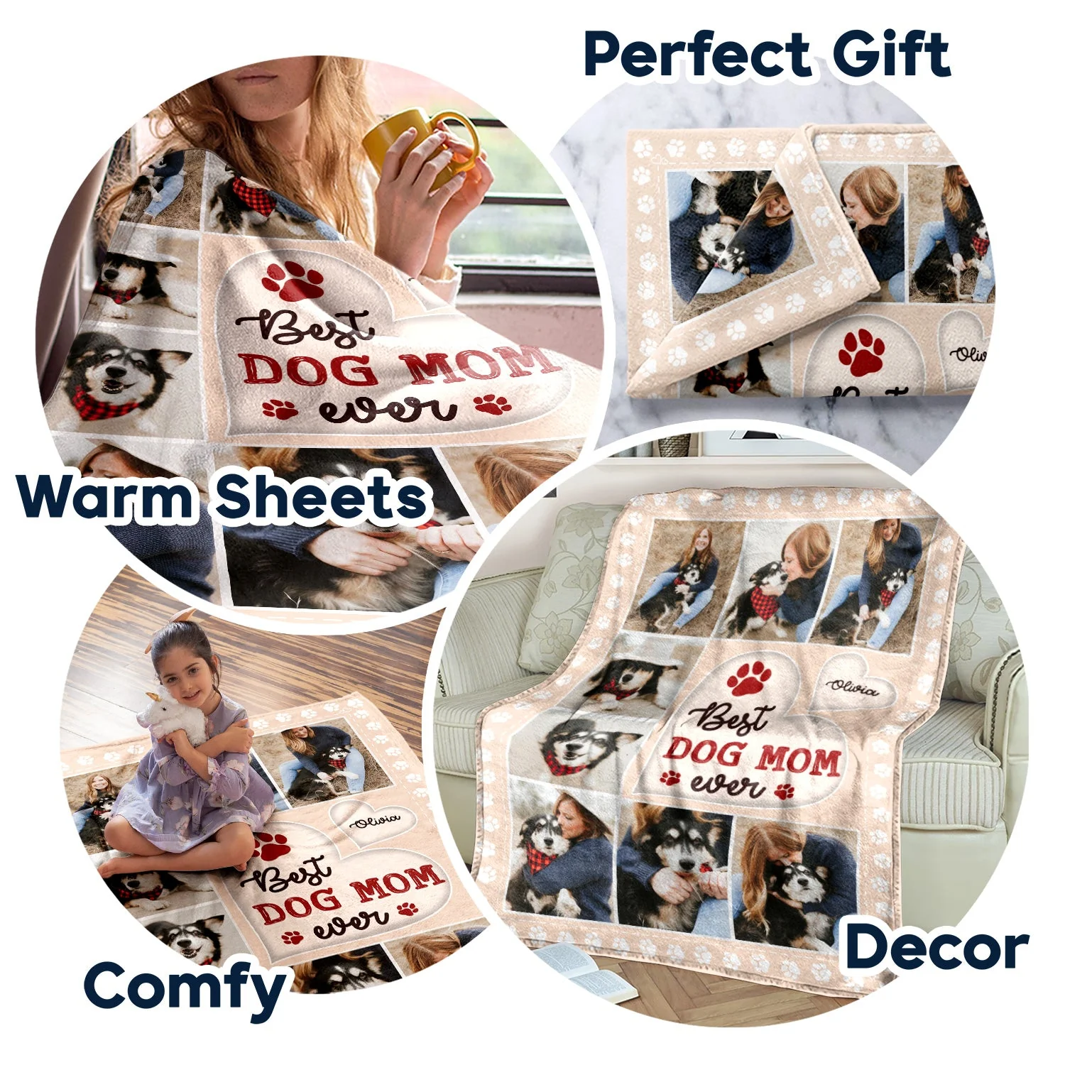 Custom Photo Best Fur Mom Dad Ever - Gift For Pet Lovers - Personalized Fleece Blanket, Sherpa Blanket - Image 7