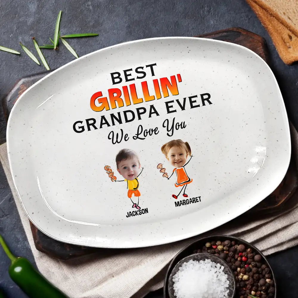 Custom Photo Best Grillin' Dad Ever We Love You - Personalized Plate - Image 3