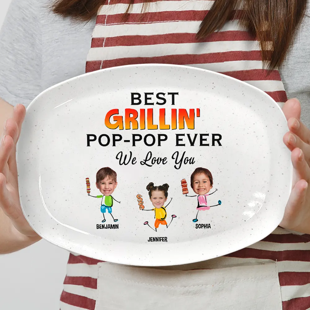 Custom Photo Best Grillin' Dad Ever We Love You - Personalized Plate - Image 5