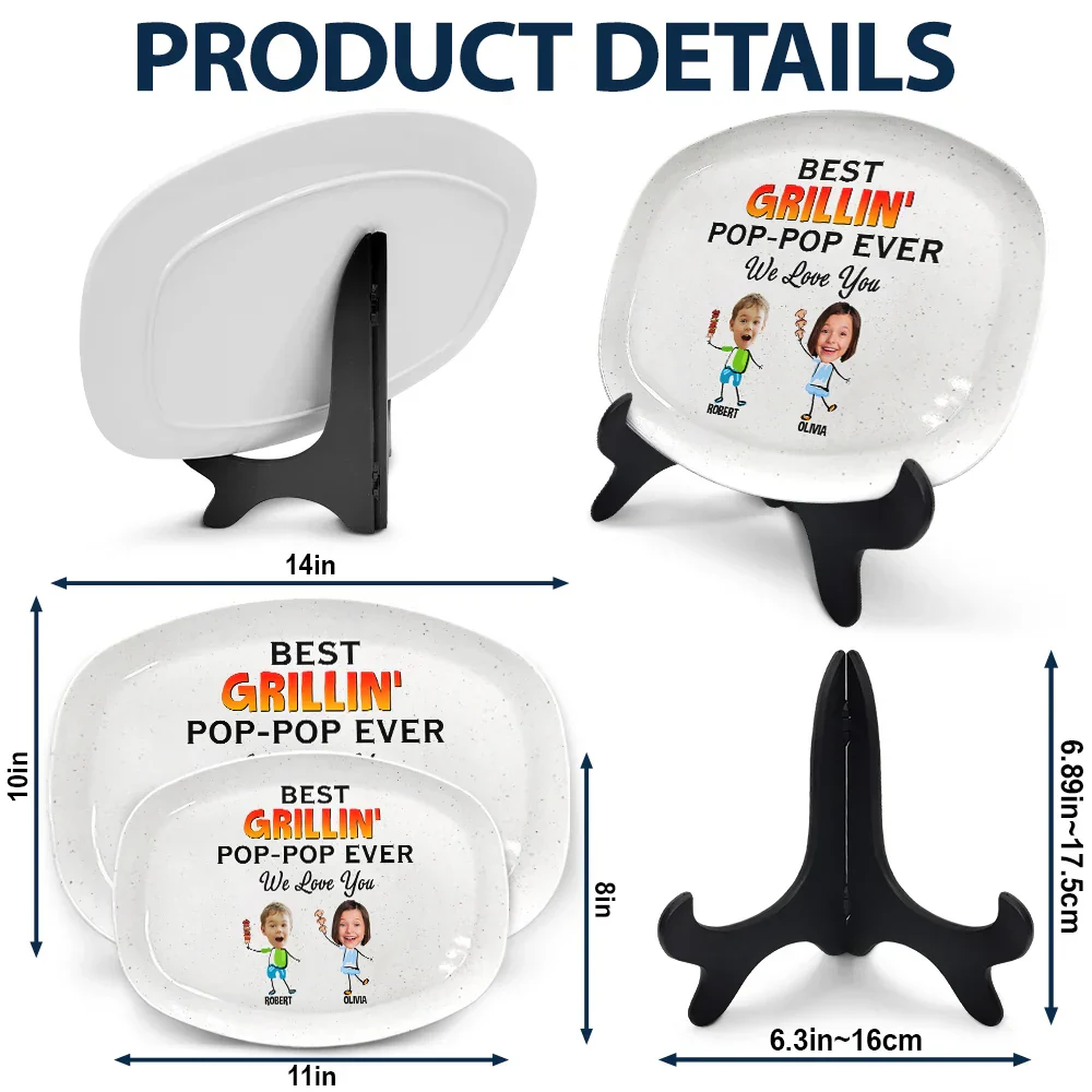 Custom Photo Best Grillin' Dad Ever We Love You - Personalized Plate - Image 6