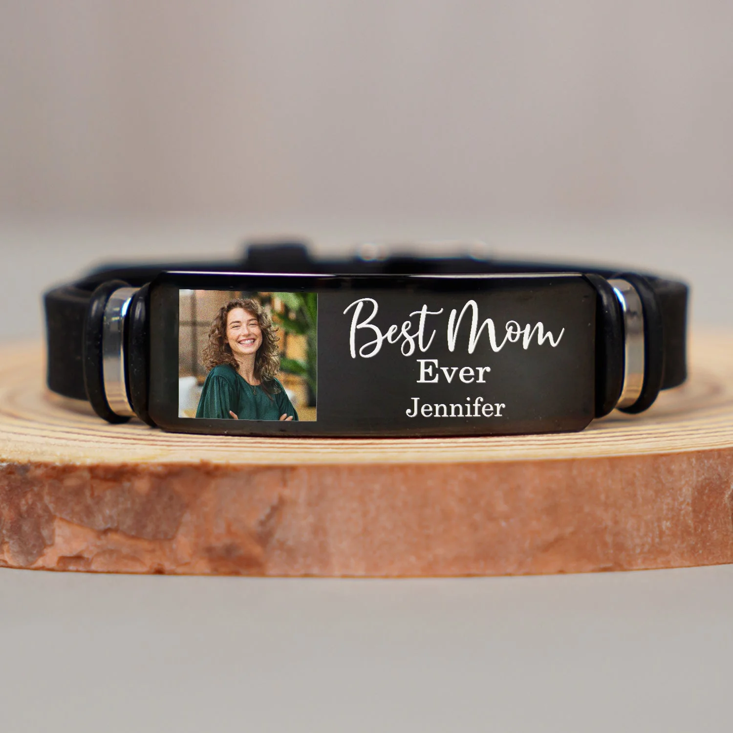 Custom Photo Best Mom Dad Ever - Gift For Family, Siblings, Friends - Personalized Engraved Bracelet - Image 3