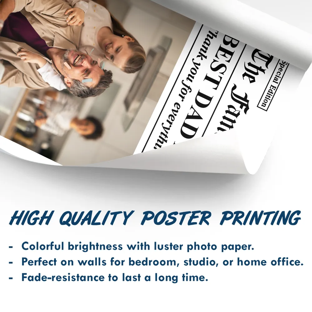 Custom Photo Best Mom Dad Ever Newspaper Theme - Personalized Poster - Image 5