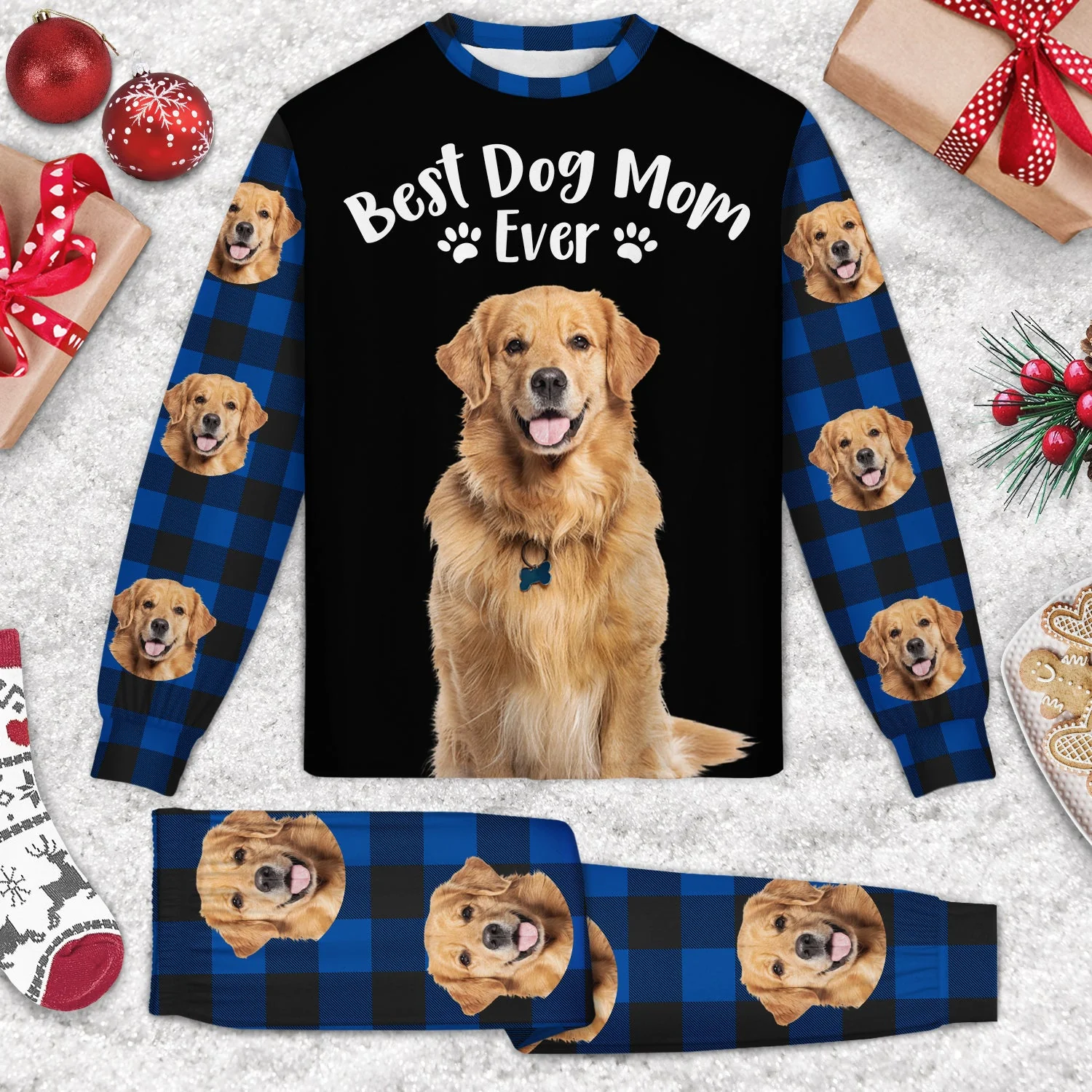Custom Photo Best Mom Ever - Gift For Pet Lovers - Personalized Unisex Pajamas Set - Image 4