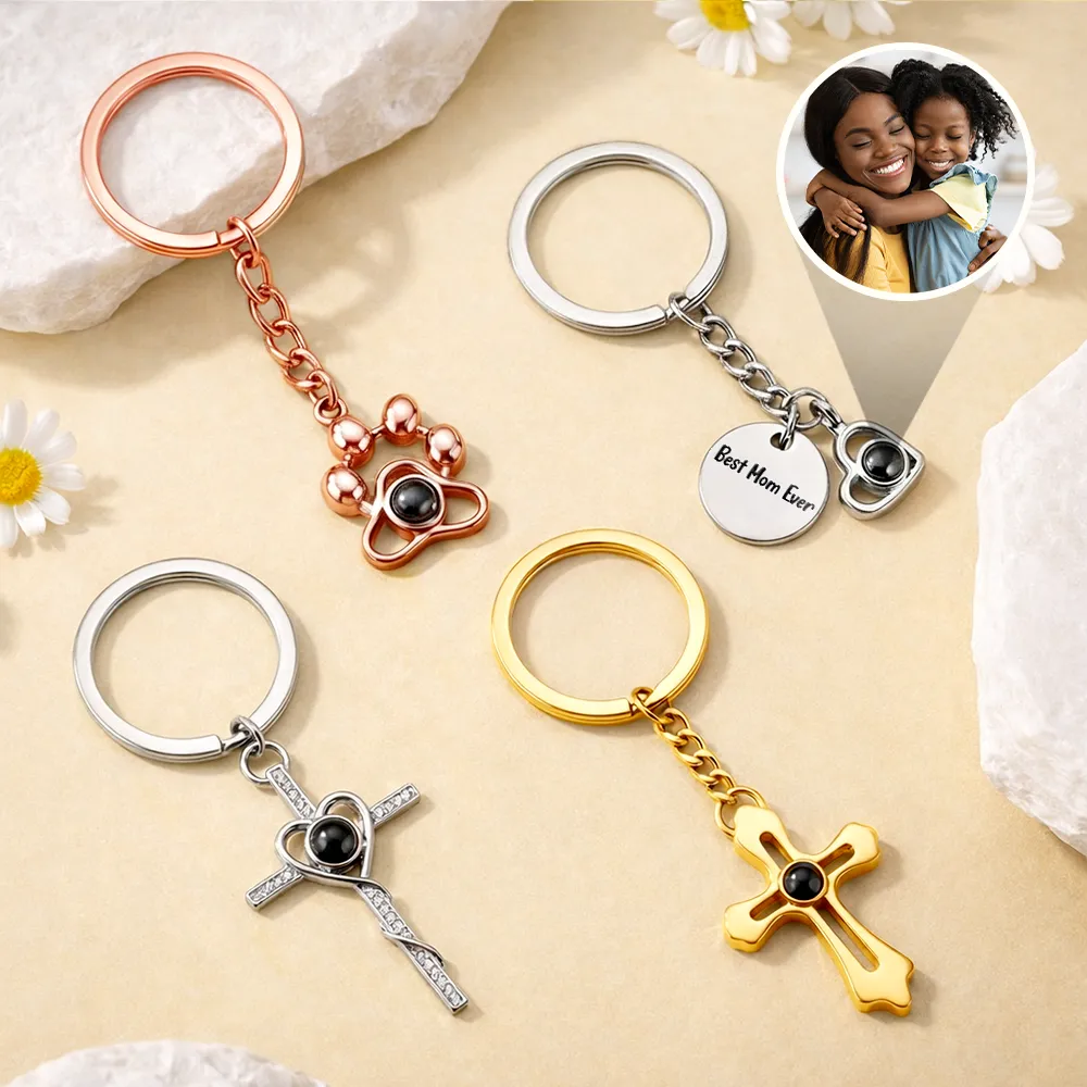 Custom Photo Best Mom Ever - Personalized Custom Shaped Photo Projection Keychain - Image 2