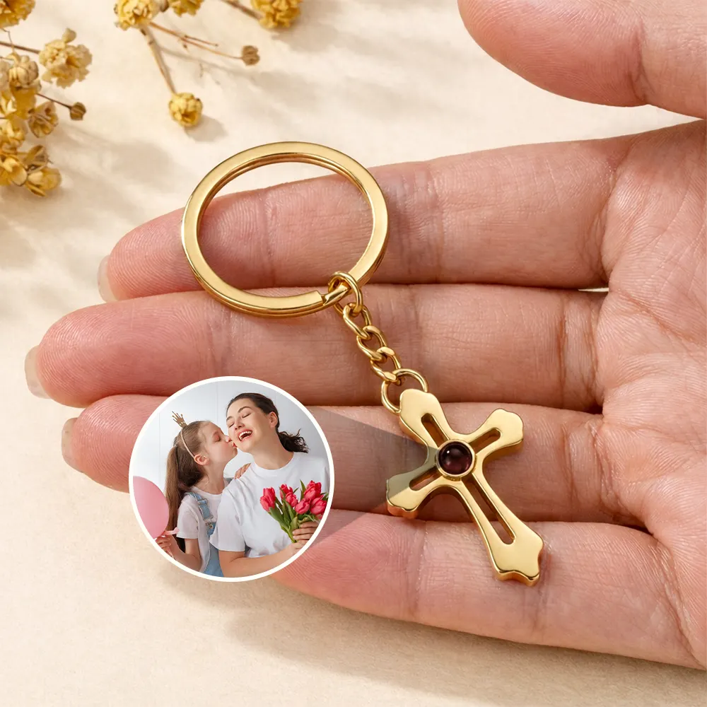Custom Photo Best Mom Ever - Personalized Custom Shaped Photo Projection Keychain - Image 3