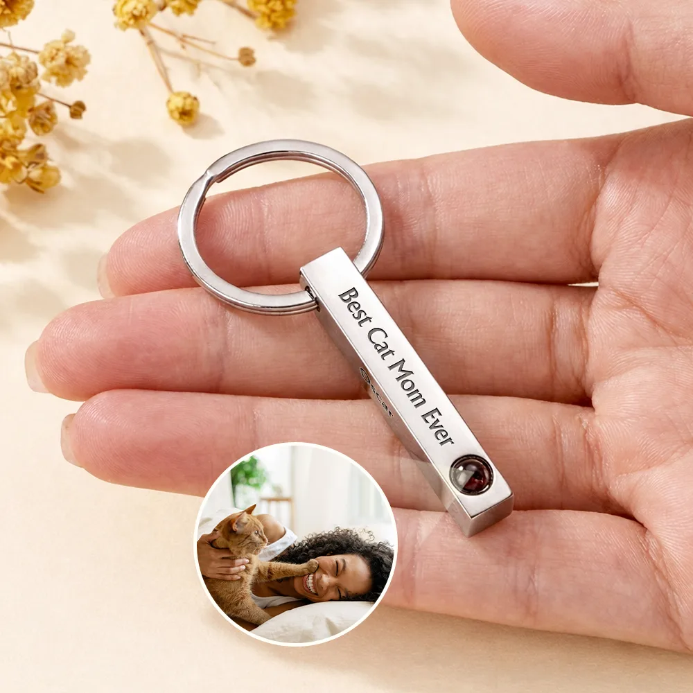 Custom Photo Best Mom Ever - Personalized Photo Projection Keychain - Image 3