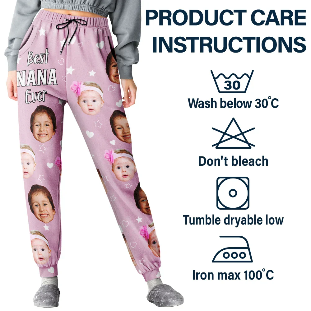 Custom Photo Best Mom Grandma Ever - Personalized Pajama Pants - Image 6