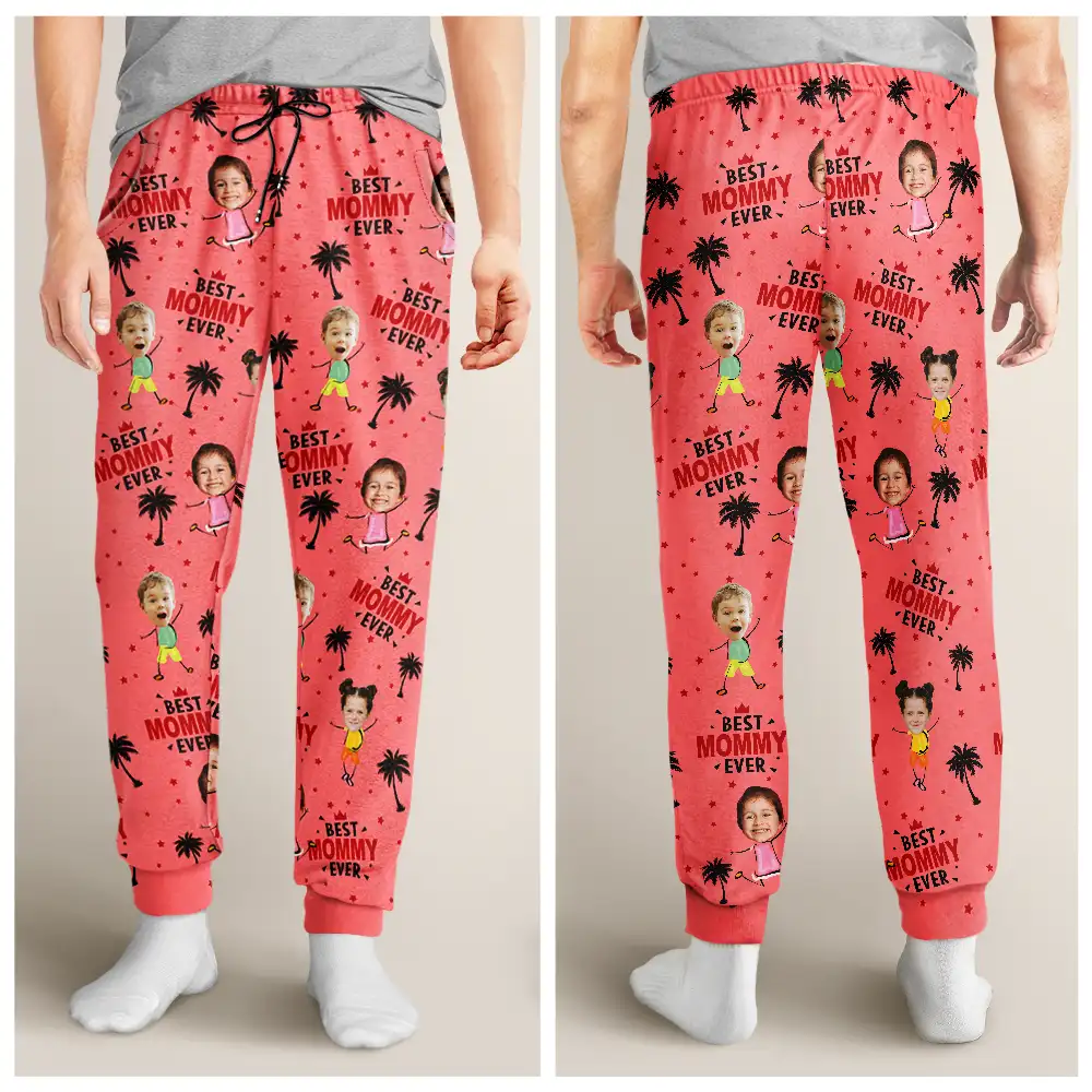 Custom Photo Best Mom Nana Ever - Personalized Pajama Pants - Image 5