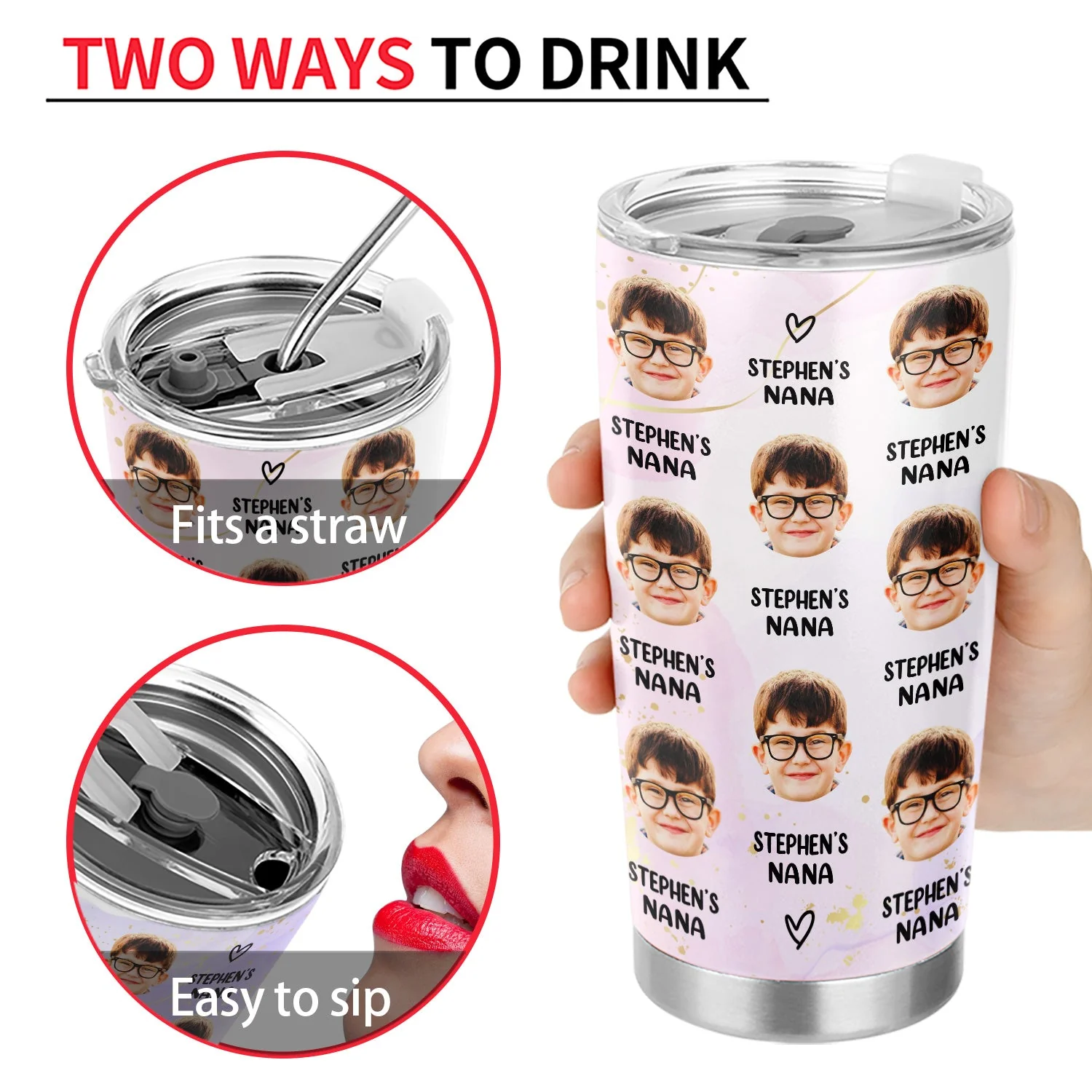 Custom Photo Best Nana Ever - Gift For Grandma - Personalized Tumbler - Image 5