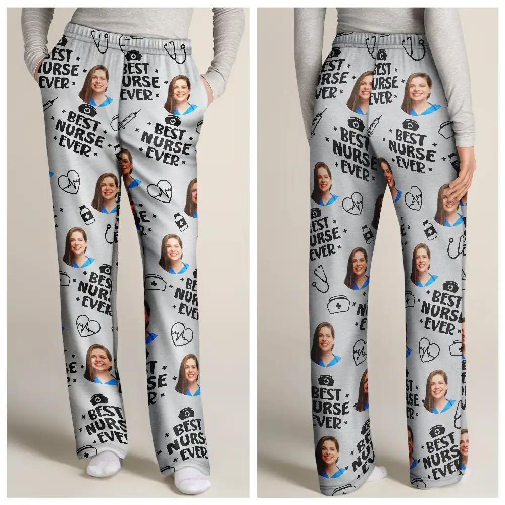 Custom Photo Best Nurse Ever - Personalized Sweatpants - Image 4