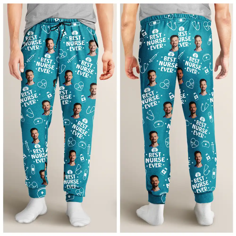 Custom Photo Best Nurse Ever - Personalized Sweatpants - Image 5